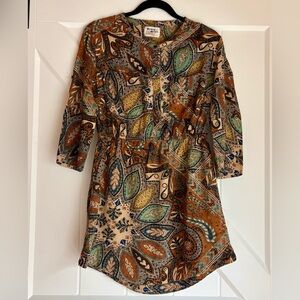 Anthropologie Paisley Dress Holding Horses Boho Flowy Hi-Low Size 4